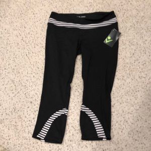 NWT Black + Striped Workout Leggings